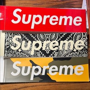 Supreme Sticker Trio - Red, Black, Yellow Camo
